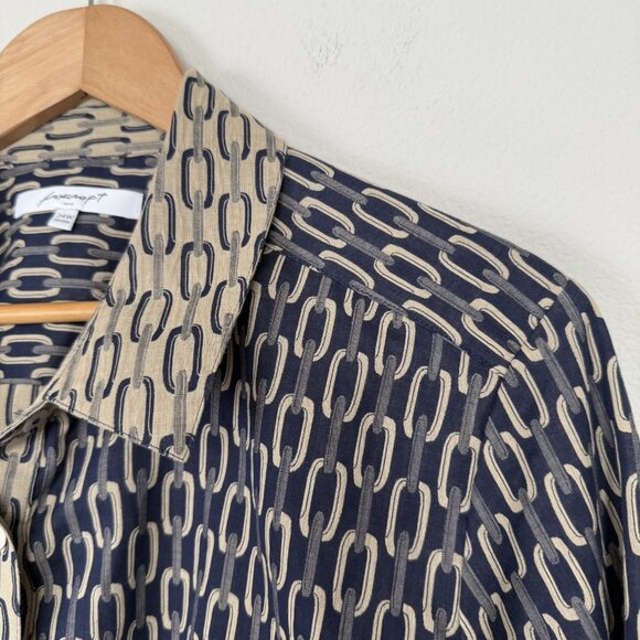 Foxcroft‎ Taylor Stripe Chain Long Sleeve Button Up Womens Size 24W Bit & Bridle - Picture 2 of 8